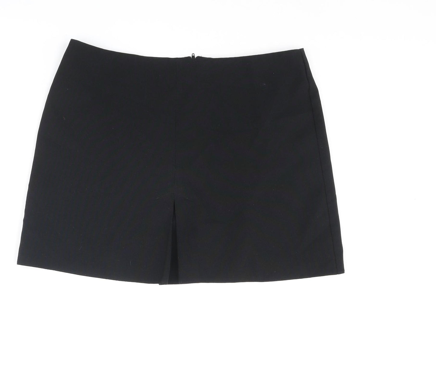 Miss Selfridge Womens Black Polyester Mini Skirt Size 12 Zip - Front Vent