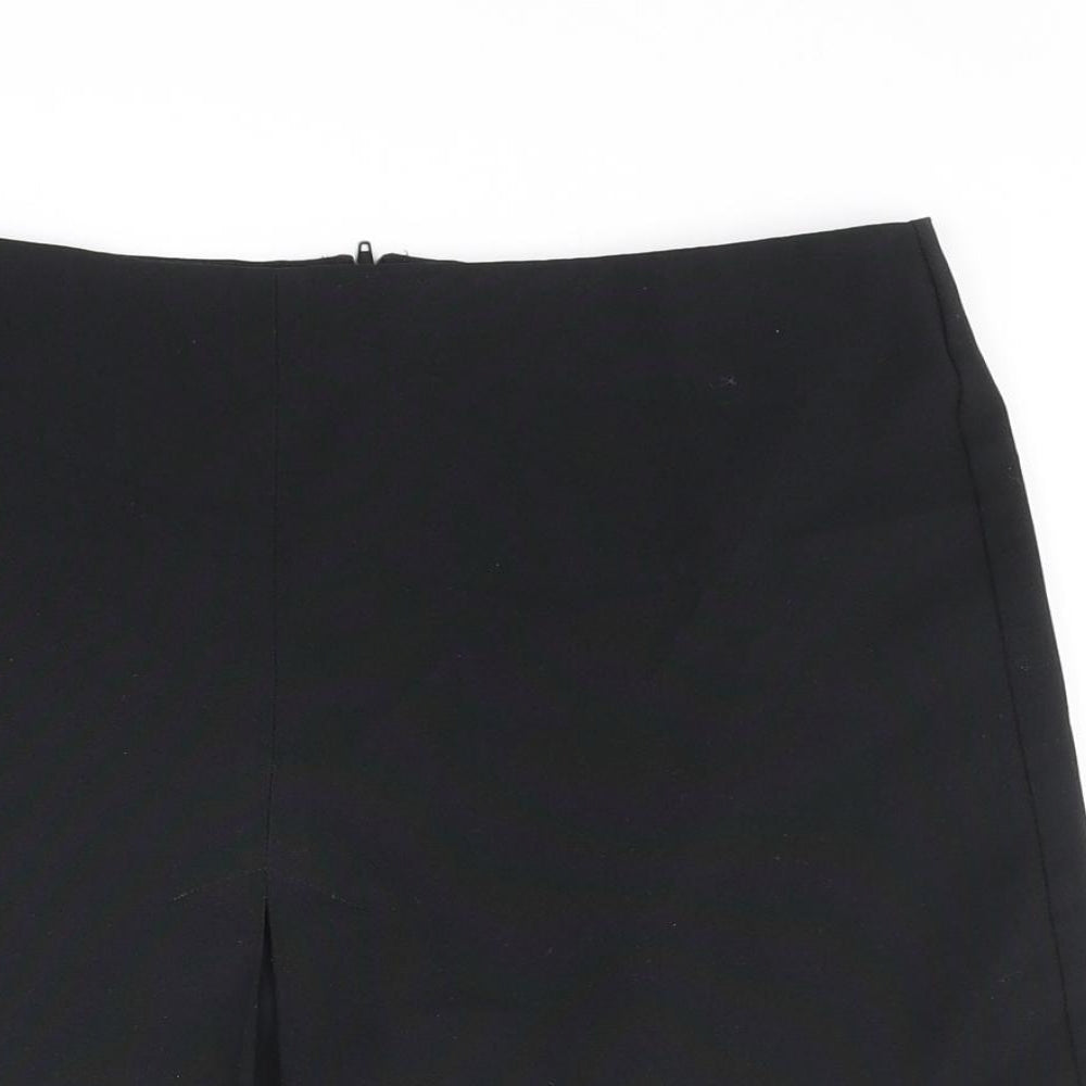 Miss Selfridge Womens Black Polyester Mini Skirt Size 12 Zip - Front Vent