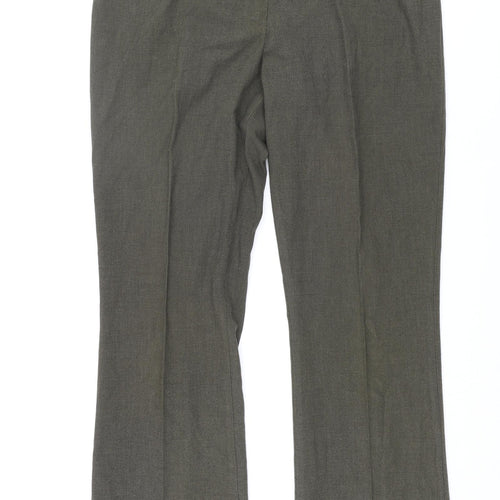 St Michael Womens Green Polyester Dress Pants Trousers Size 16 L33 in Regular Zip