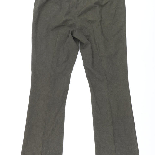 St Michael Womens Green Polyester Dress Pants Trousers Size 16 L33 in Regular Zip
