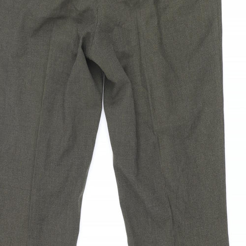 St Michael Womens Green Polyester Dress Pants Trousers Size 16 L33 in Regular Zip