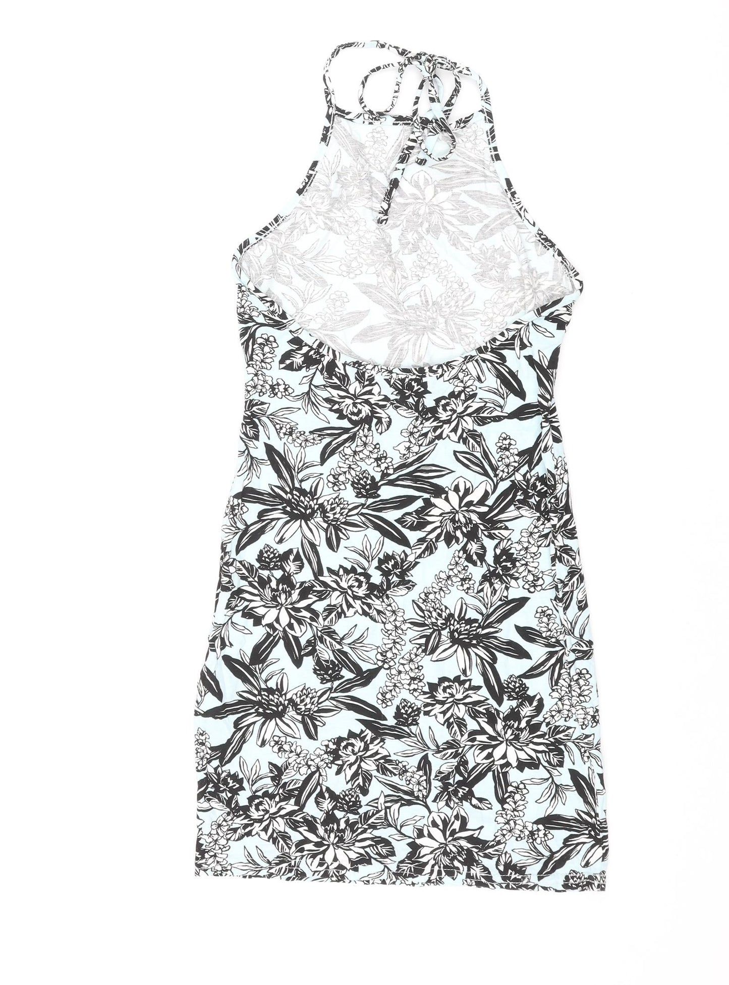 In the Style Womens Multicoloured Floral Polyester Mini Size 10 Halter Tie