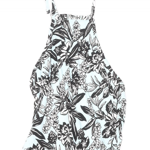 In the Style Womens Multicoloured Floral Polyester Mini Size 10 Halter Tie