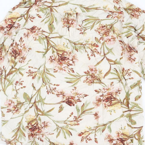 H&M Womens Multicoloured Floral Viscose Tunic Blouse Size 10 Henley