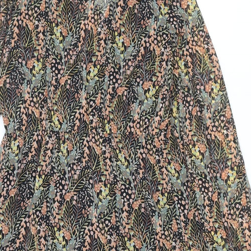 Topshop Womens Multicoloured Floral Polyester A-Line Size 10 V-Neck Pullover - Frill
