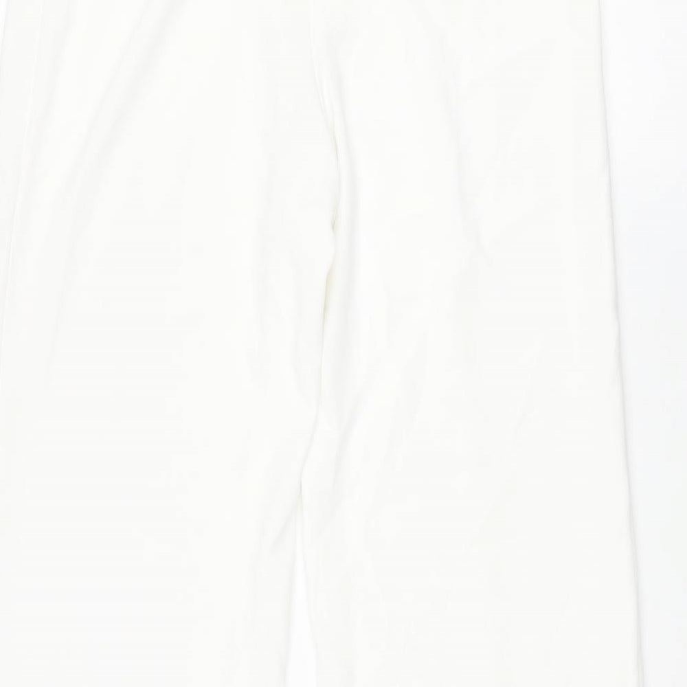 Zara Womens White Polyester Dress Pants Trousers Size M L33 in Regular Zip