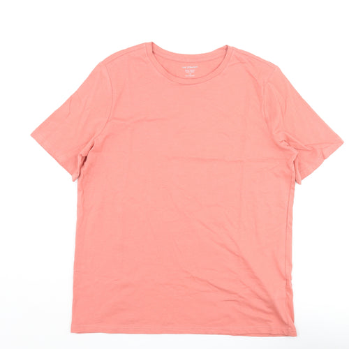 Marks and Spencer Womens Pink Cotton Basic T-Shirt Size 10 Crew Neck