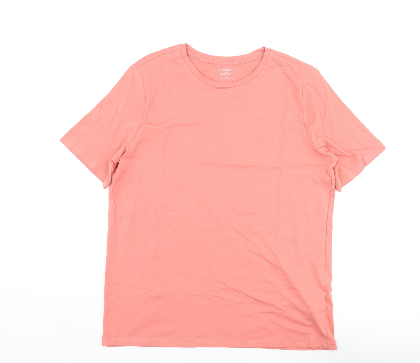 Marks and Spencer Womens Pink Cotton Basic T-Shirt Size 10 Crew Neck