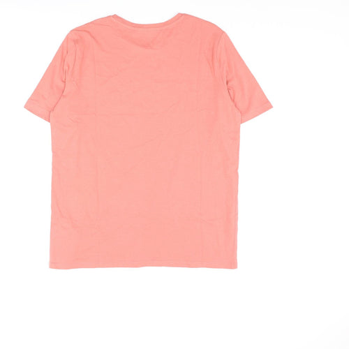 Marks and Spencer Womens Pink Cotton Basic T-Shirt Size 10 Crew Neck