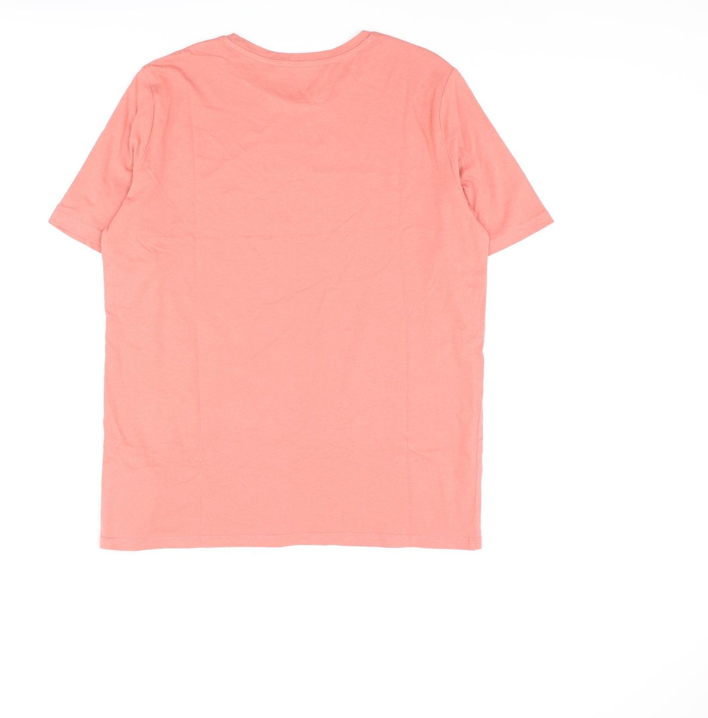 Marks and Spencer Womens Pink Cotton Basic T-Shirt Size 10 Crew Neck