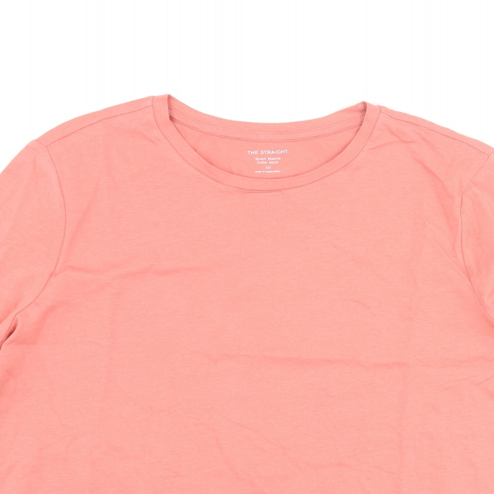 Marks and Spencer Womens Pink Cotton Basic T-Shirt Size 10 Crew Neck