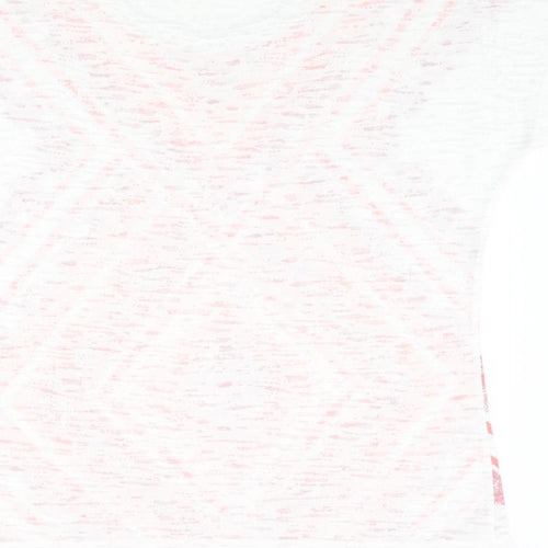 Marks and Spencer Womens Multicoloured Cotton Basic T-Shirt Size 10 Round Neck - Geometric Print