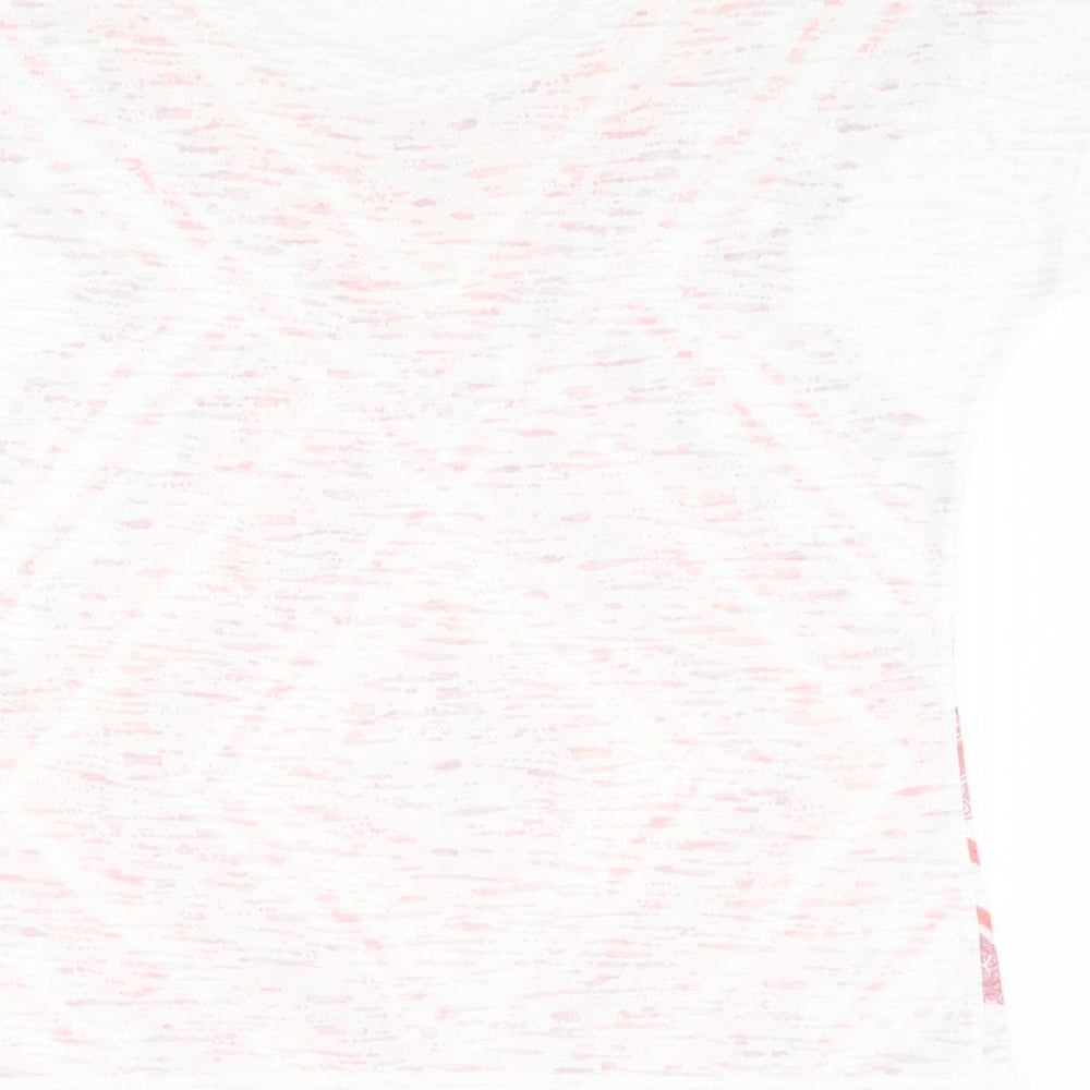 Marks and Spencer Womens Multicoloured Cotton Basic T-Shirt Size 10 Round Neck - Geometric Print