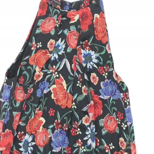Mango Womens Multicoloured Floral Polyester Shift Size M Round Neck Hook & Eye