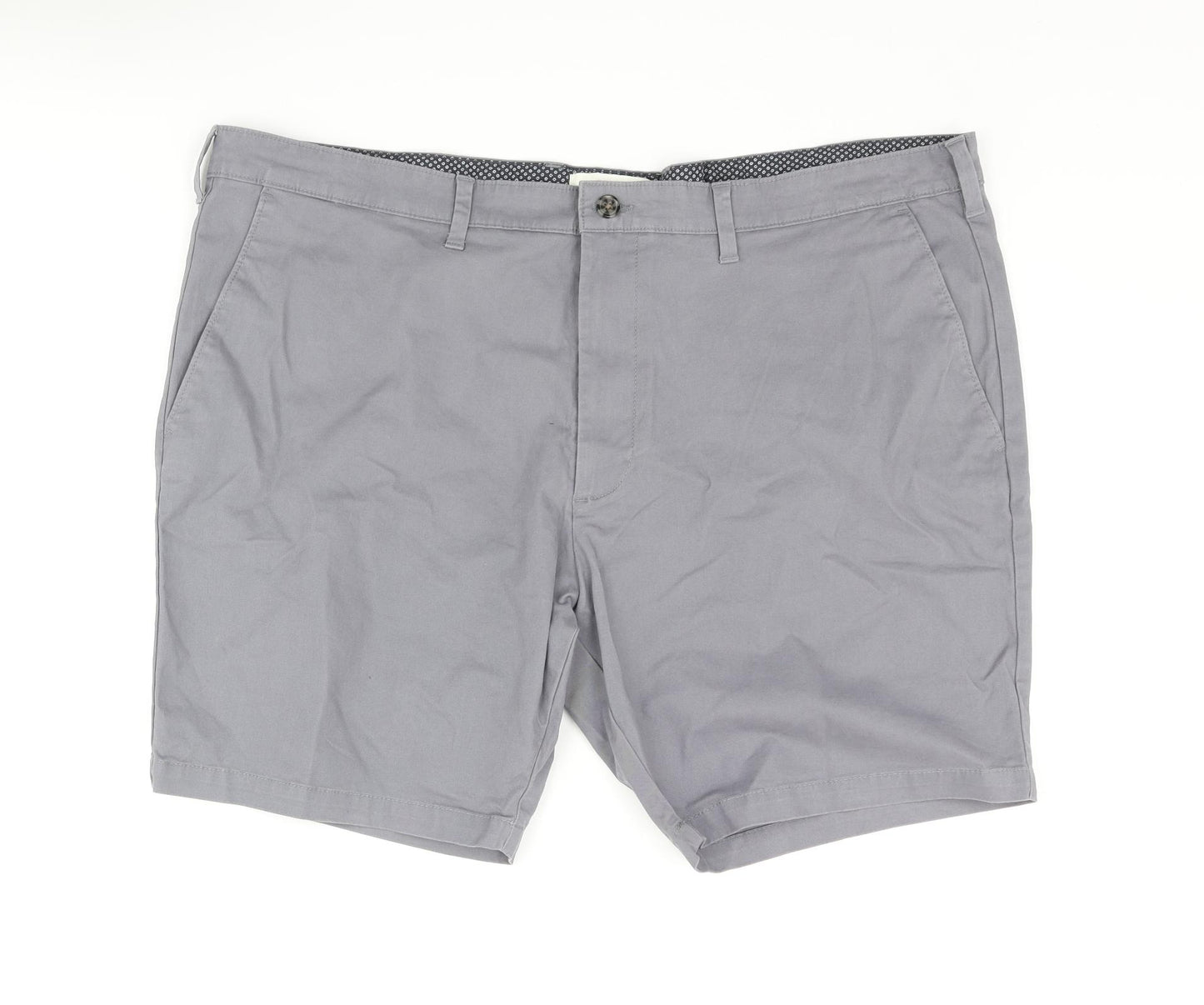 Marks and Spencer Mens Green Cotton Chino Shorts Size 44 in L8 in Regular Zip - Short Leg