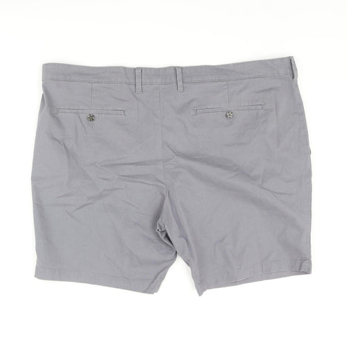 Marks and Spencer Mens Green Cotton Chino Shorts Size 44 in L8 in Regular Zip - Short Leg