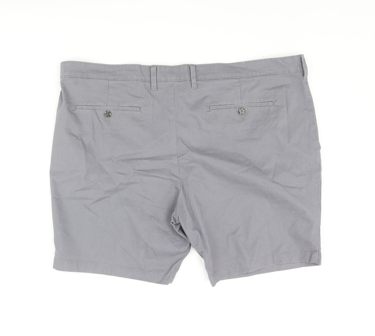 Marks and Spencer Mens Green Cotton Chino Shorts Size 44 in L8 in Regular Zip - Short Leg