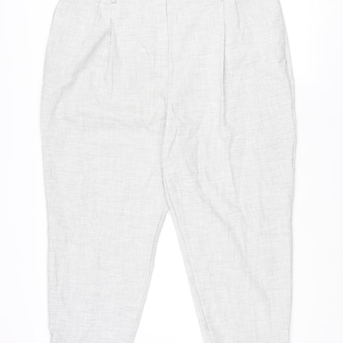 Marks and Spencer Womens Grey Polyester Dress Pants Trousers Size 20 L24 in Regular Zip