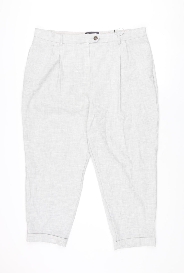 Marks and Spencer Womens Grey Polyester Dress Pants Trousers Size 20 L24 in Regular Zip