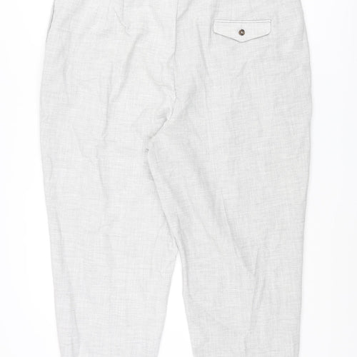 Marks and Spencer Womens Grey Polyester Dress Pants Trousers Size 20 L24 in Regular Zip