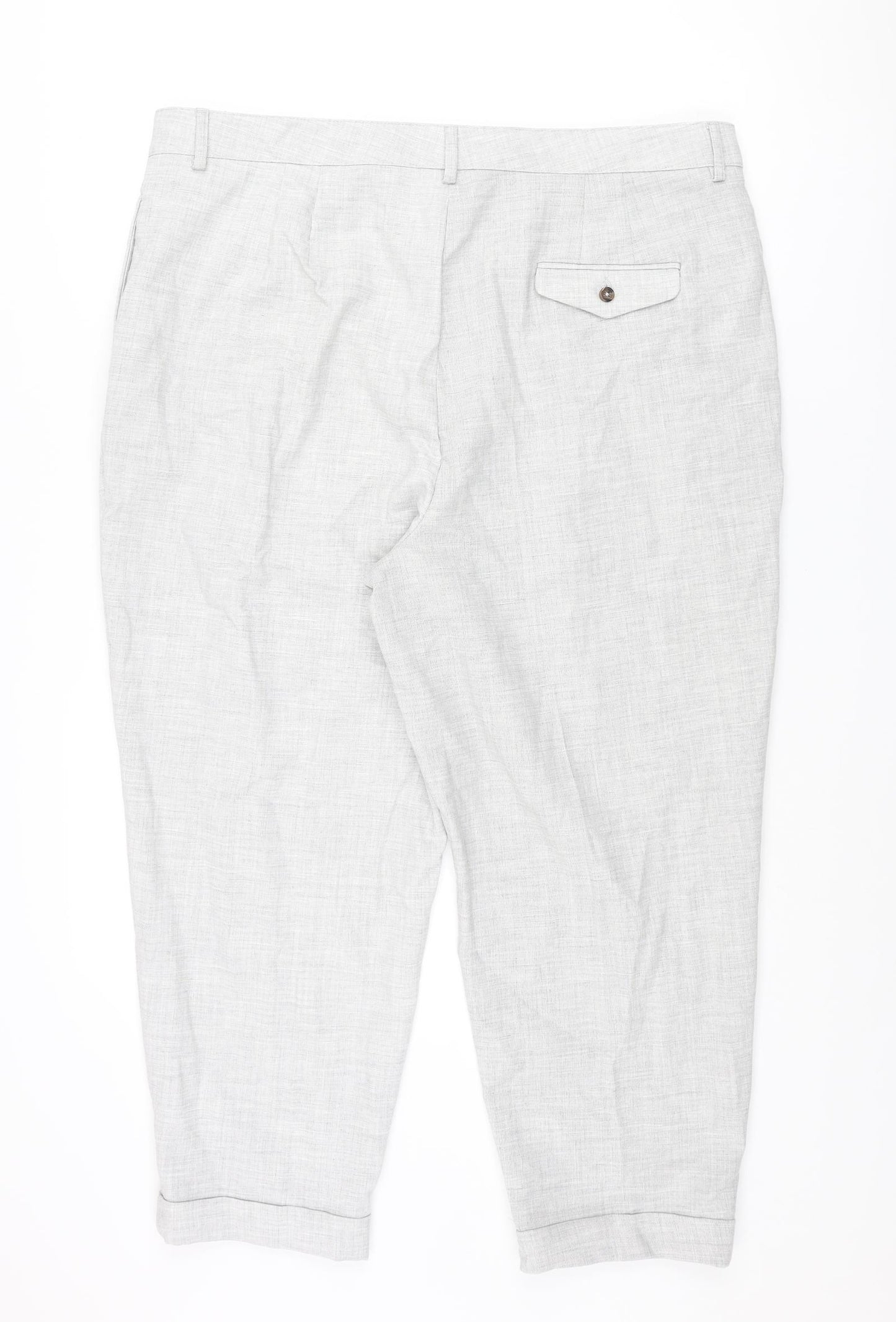 Marks and Spencer Womens Grey Polyester Dress Pants Trousers Size 20 L24 in Regular Zip