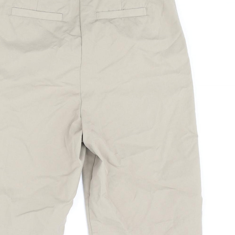 Marks and Spencer Womens Beige Cotton Chino Shorts Size 8 L10 in Regular Zip