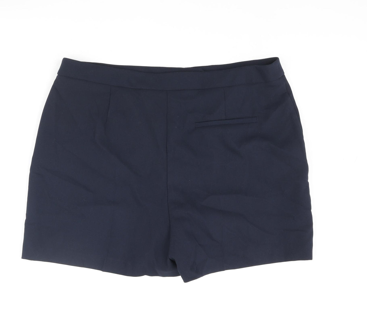 Marks and Spencer Womens Blue Polyester Basic Shorts Size 20 L4 in Regular Zip