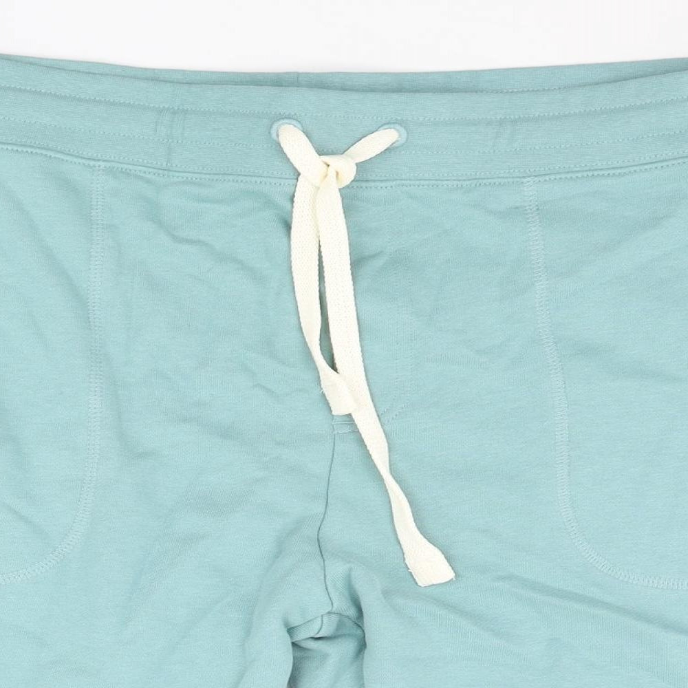 Marks and Mens Blue Cotton Sweat Shorts Size XL L7 in Regular Drawstring