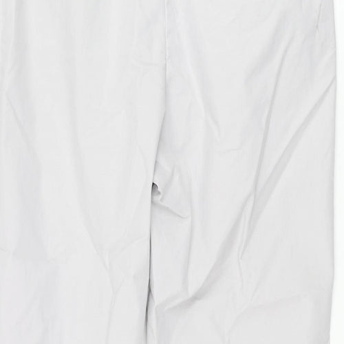 Marks and Spencer Womens Grey Cotton Chino Trousers Size 12 L29 in Regular Zip