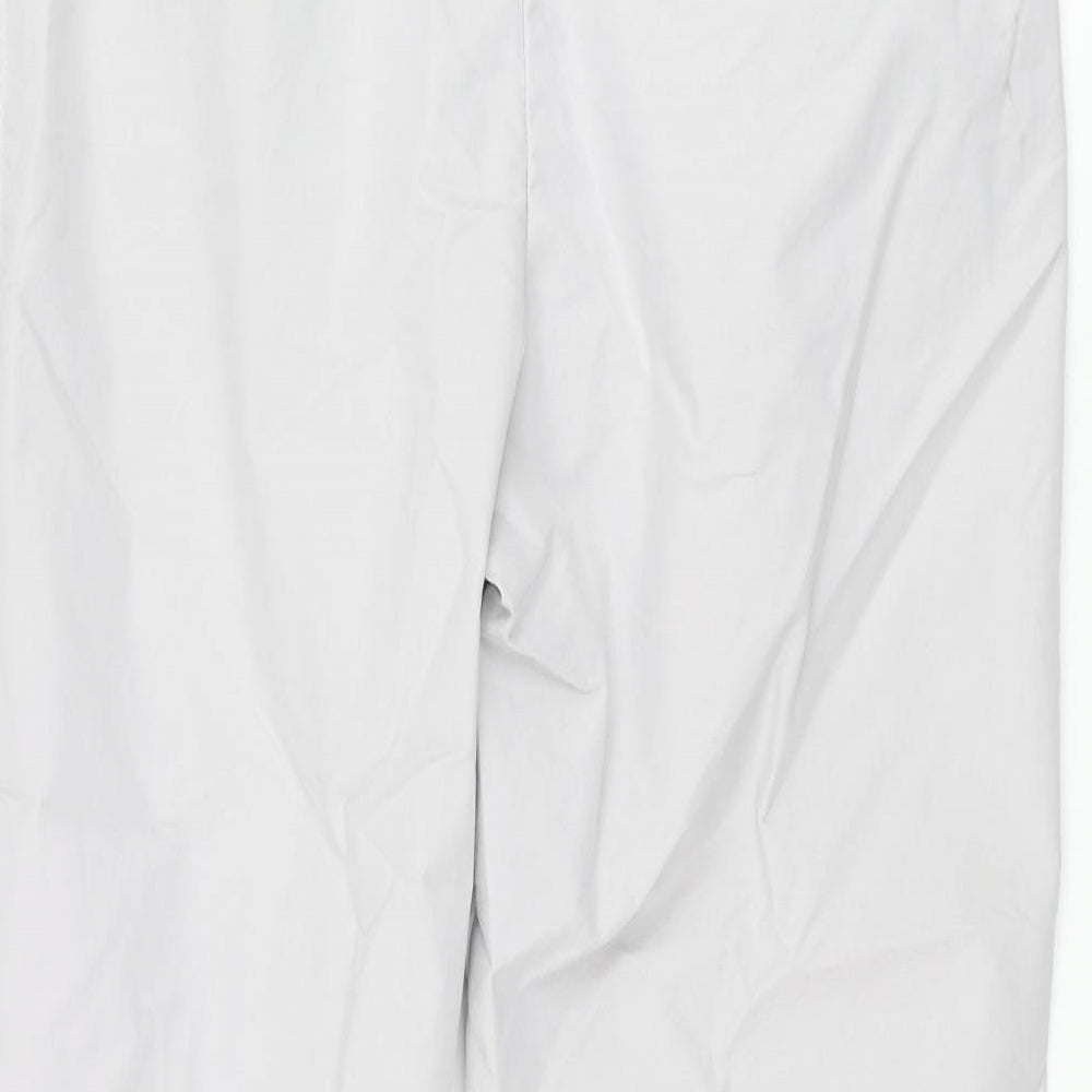 Marks and Spencer Womens Grey Cotton Chino Trousers Size 12 L29 in Regular Zip