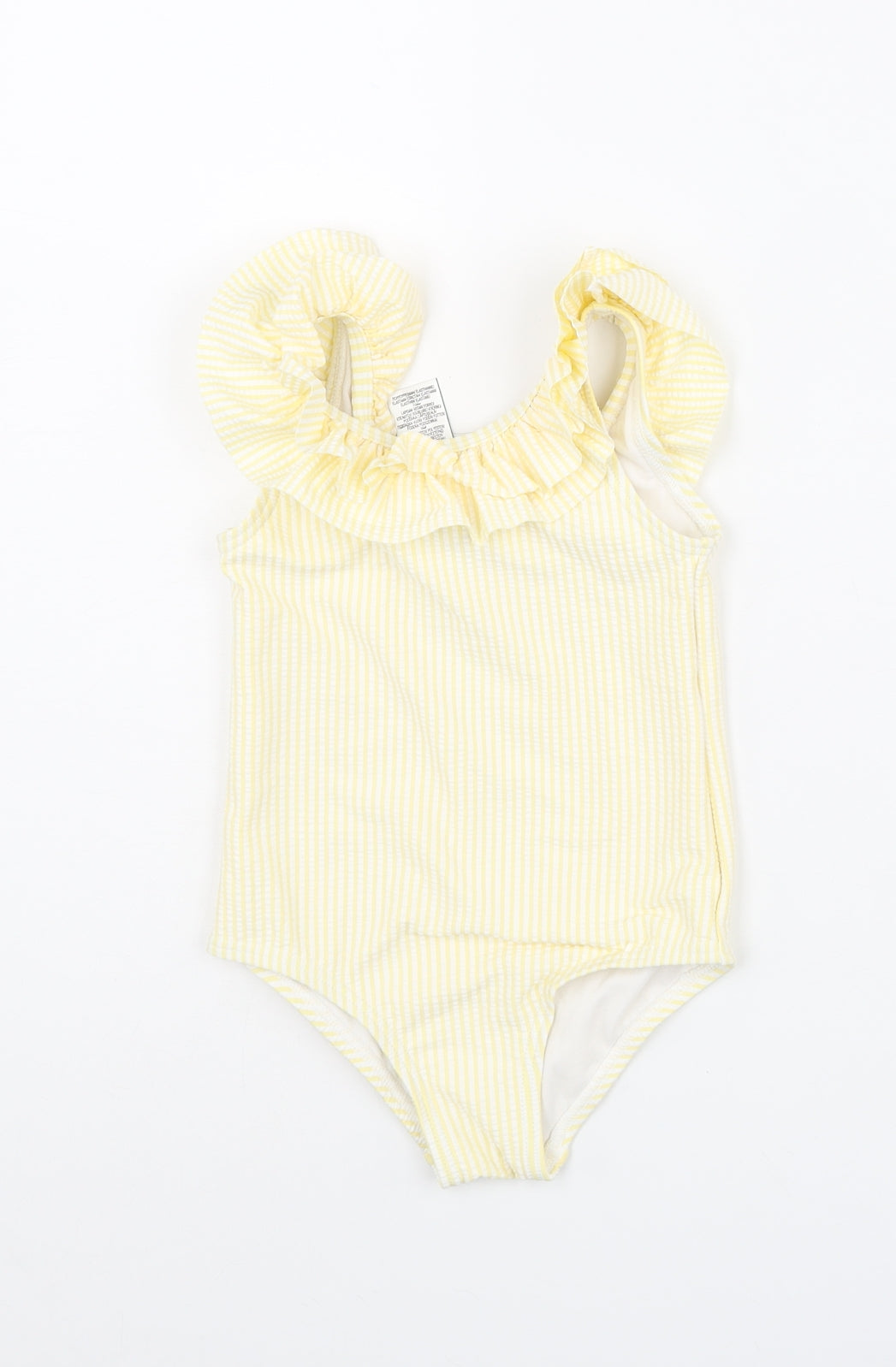 Marks and Spencer Girls Yellow Striped Polyester Unitard One-Piece Size 18-24 Months Pullover - Swimsuit Frill