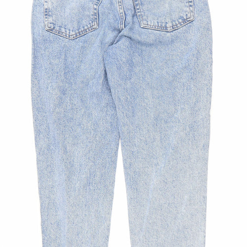 Pull&Bear Womens Blue Cotton Mom Jeans Size 10 L25 in Regular Zip