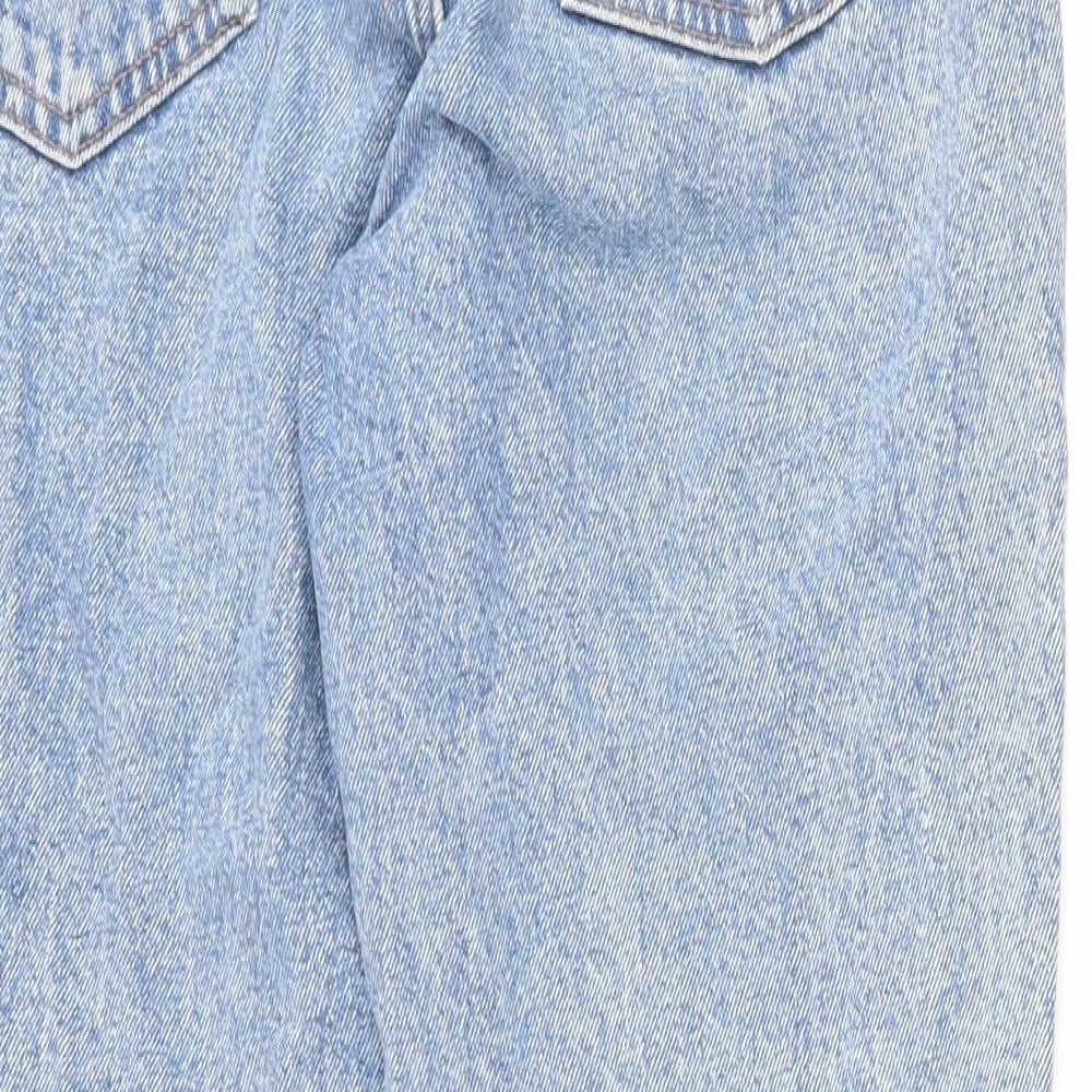 Pull&Bear Womens Blue Cotton Mom Jeans Size 10 L25 in Regular Zip