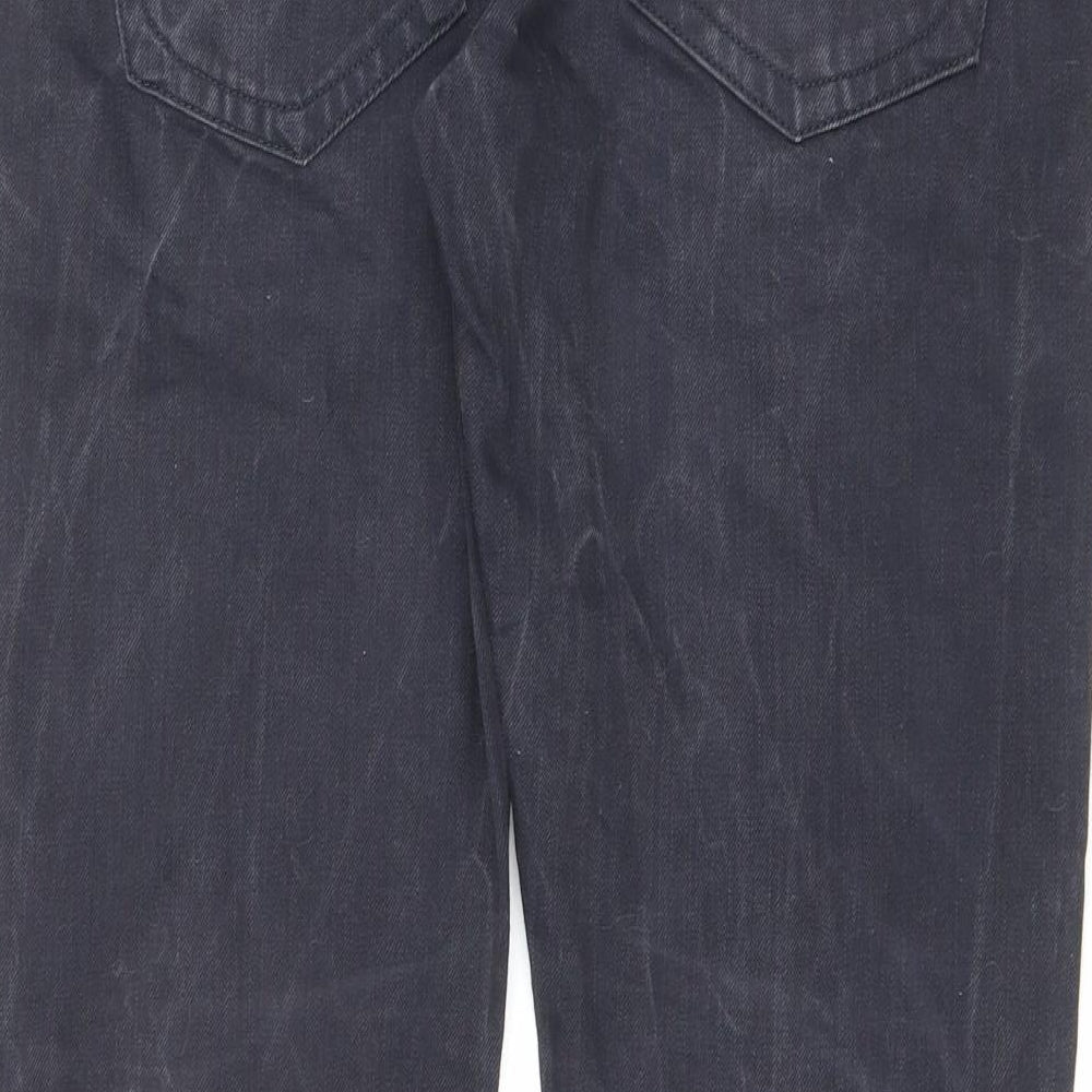 JACK & JONES Mens Black Cotton Straight Jeans Size 34 in L32 in Regular Button