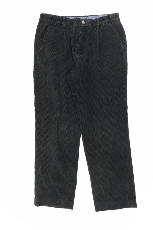 Maine Mens Green Cotton Trousers Size 34 in L31 in Regular Zip