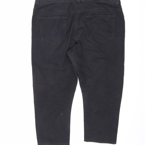 Marks and Spencer Womens Black Cotton Jegging Jeans Size 18 L20 in Regular Zip