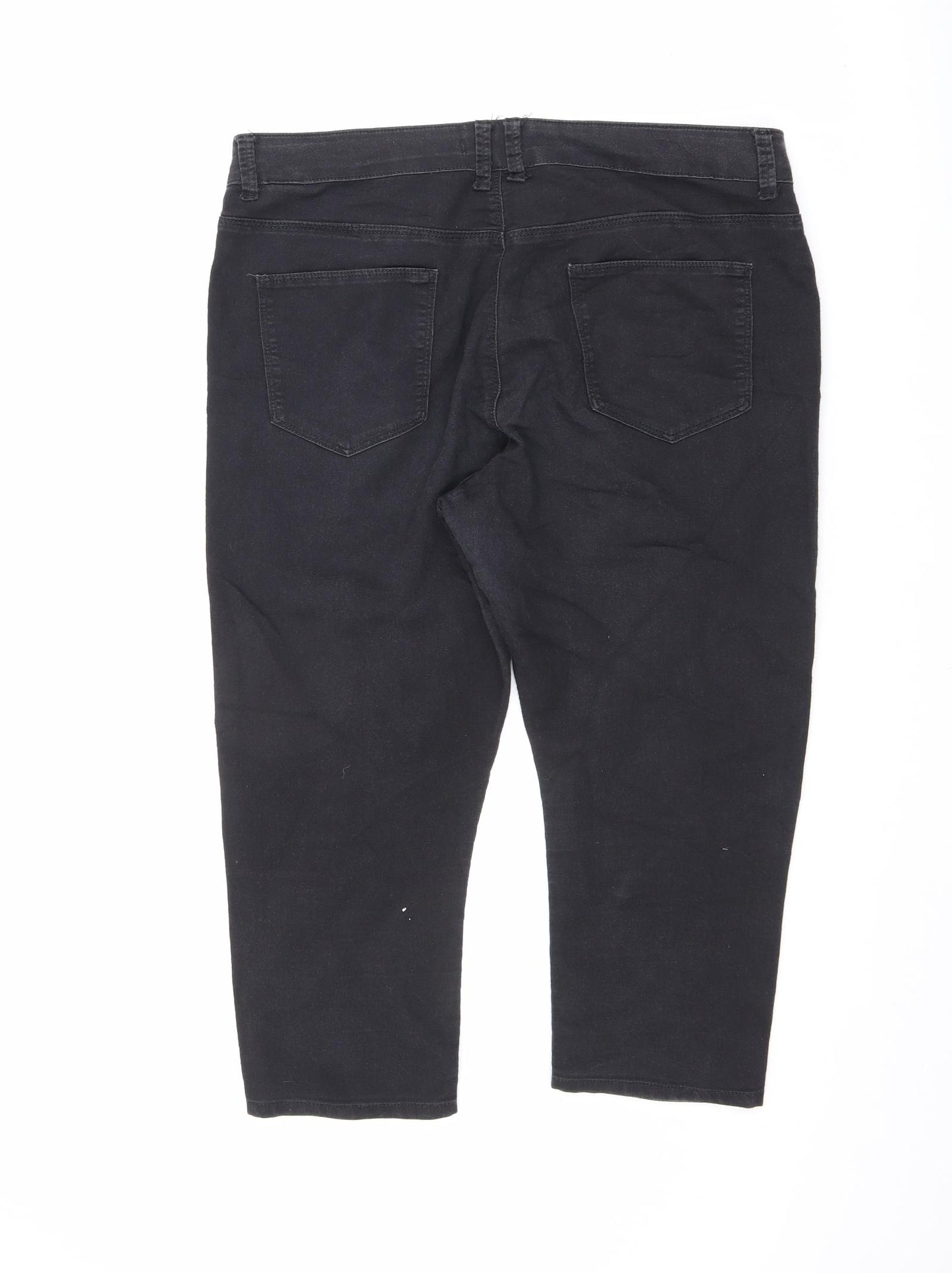 Marks and Spencer Womens Black Cotton Jegging Jeans Size 18 L20 in Regular Zip