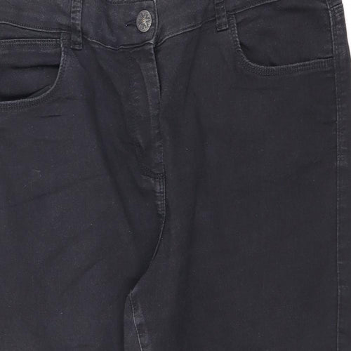 Marks and Spencer Womens Black Cotton Jegging Jeans Size 18 L20 in Regular Zip