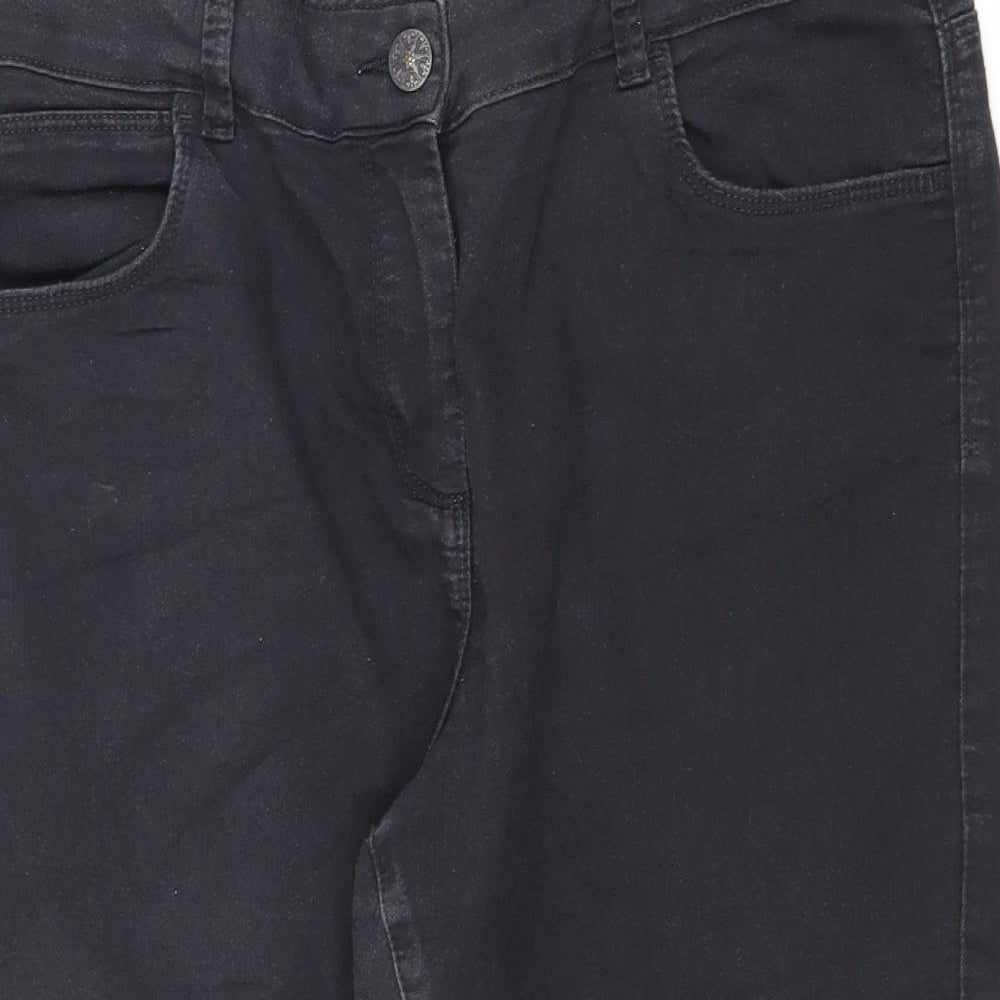 Marks and Spencer Womens Black Cotton Jegging Jeans Size 18 L20 in Regular Zip