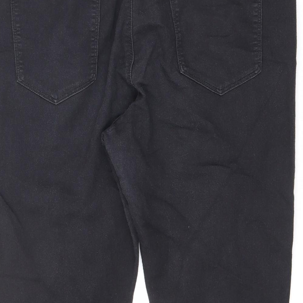 Marks and Spencer Womens Black Cotton Jegging Jeans Size 18 L20 in Regular Zip
