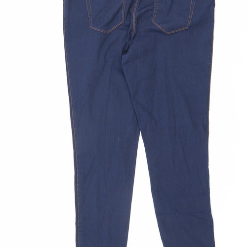 Denim & Co. Womens Blue Cotton Jegging Jeans Size 14 L30 in Regular - Elastic Waist