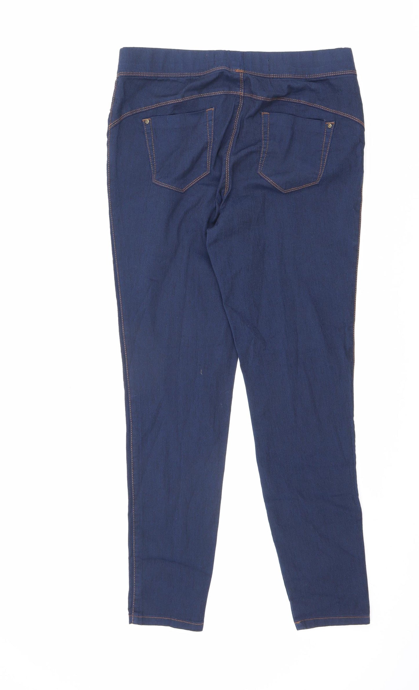 Denim & Co. Womens Blue Cotton Jegging Jeans Size 14 L30 in Regular - Elastic Waist