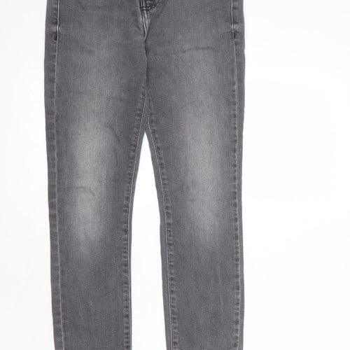 La Petite Française Womens Grey Cotton Skinny Jeans Size 8 L25 in Regular Zip