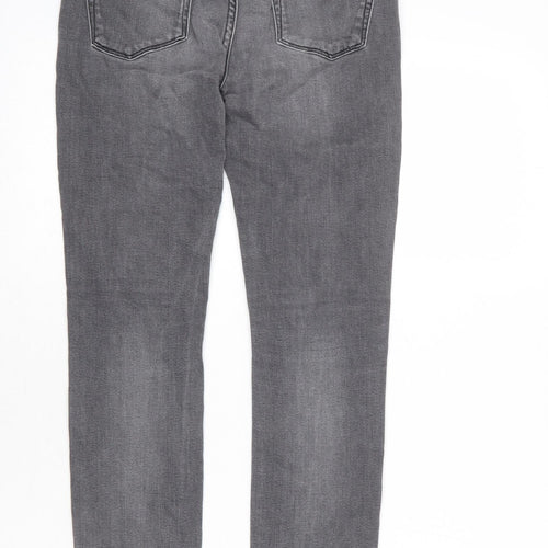 La Petite Française Womens Grey Cotton Skinny Jeans Size 8 L25 in Regular Zip