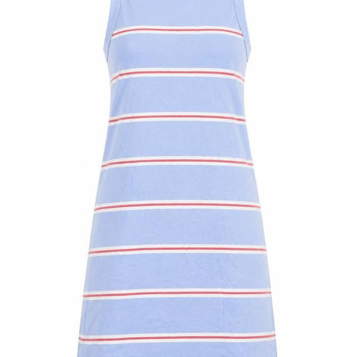 Marks and Spencer Womens Blue Striped Cotton Tank Dress Size S Round Neck Pullover