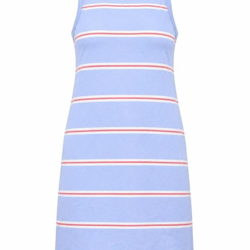 Marks and Spencer Womens Blue Striped Cotton Tank Dress Size S Round Neck Pullover