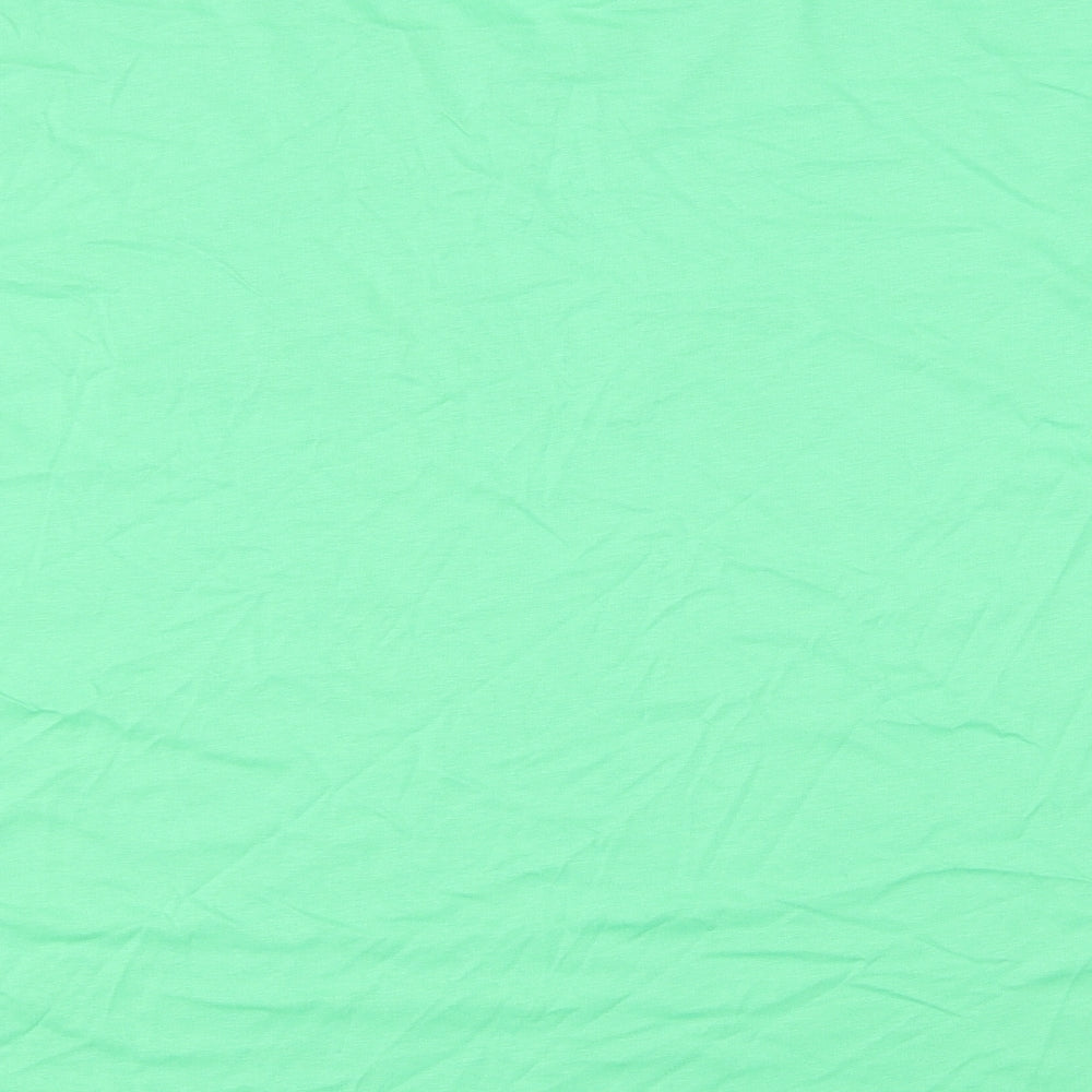 Marks and Spencer Womens Green 100% Cotton Basic T-Shirt Size 24 Round Neck - Fleur