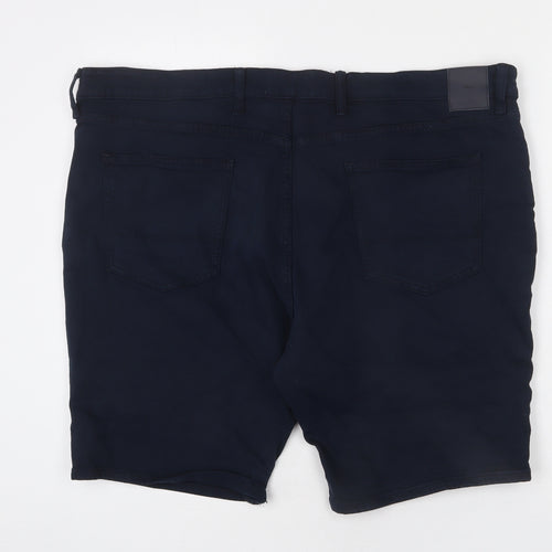 Marks and Spencer Mens Blue Cotton Bermuda Shorts Size 44 in L9 in Regular Zip