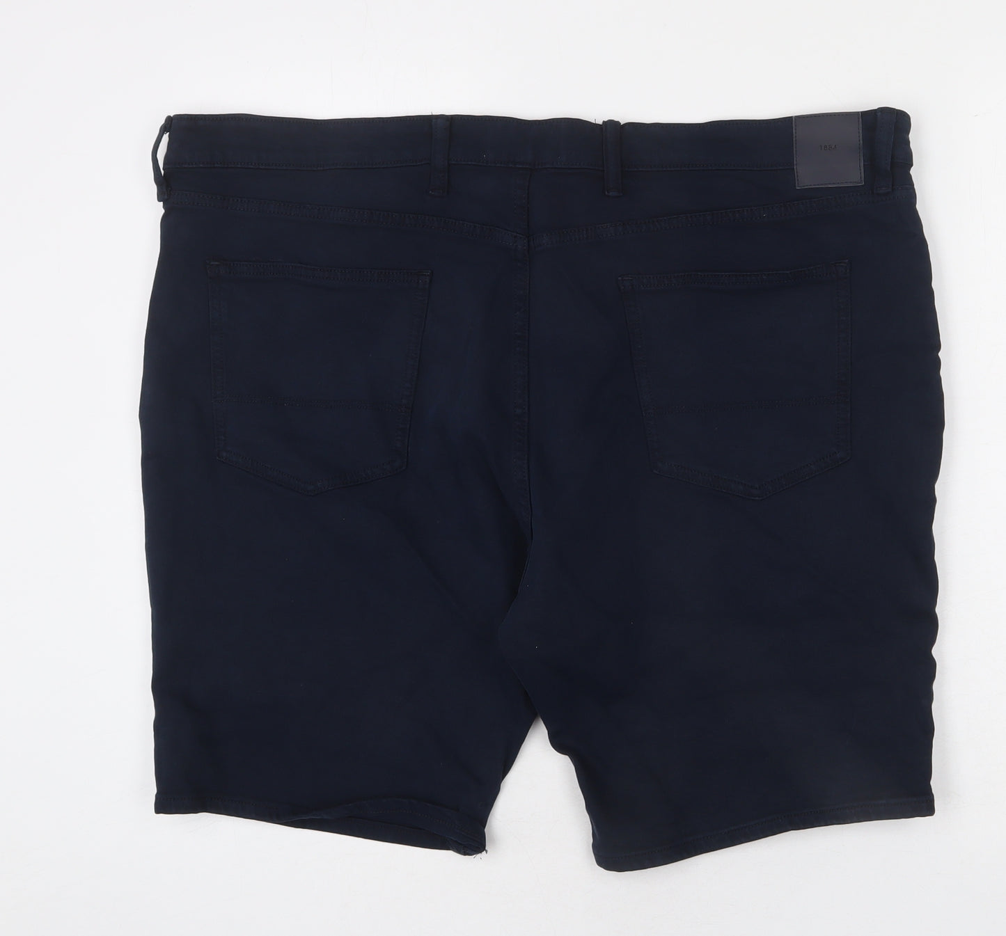 Marks and Spencer Mens Blue Cotton Bermuda Shorts Size 44 in L9 in Regular Zip