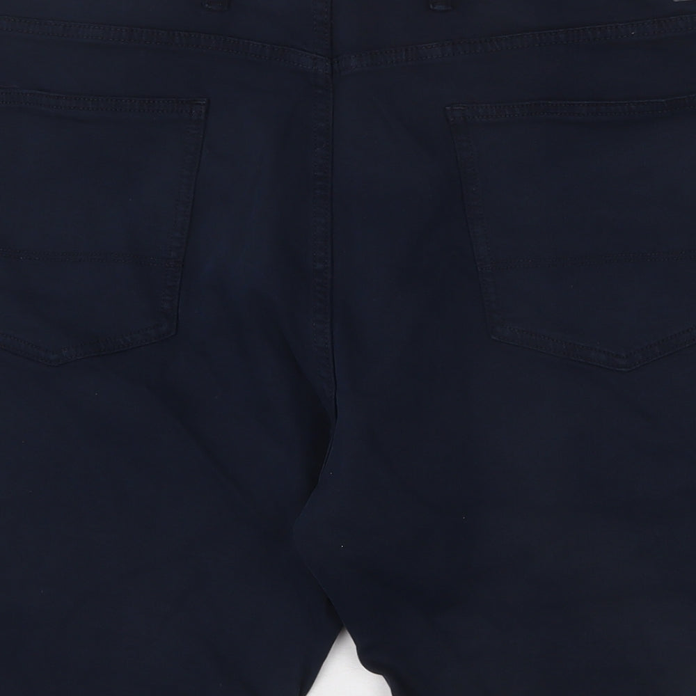 Marks and Spencer Mens Blue Cotton Bermuda Shorts Size 44 in L9 in Regular Zip
